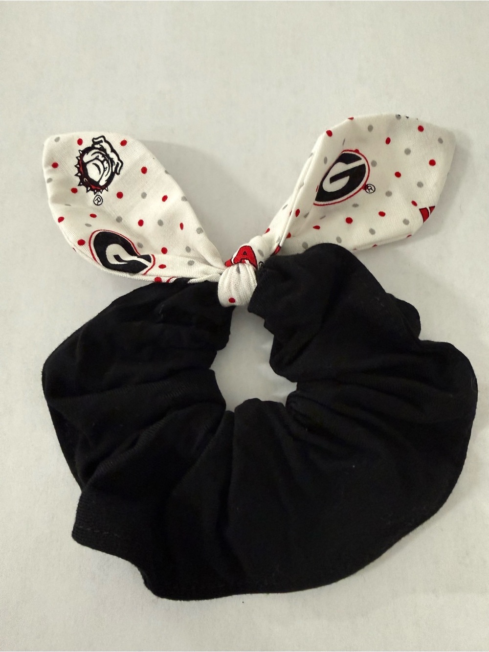 Georgia Black and White Bow Scrunchie